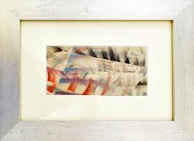 Ruzicskay György (1896-1993): Absztrakt kompozíció. Vegyes technika, papír, jelzett, 9,5x19,5 cm. De...