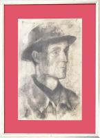 Szőnyi István (1894-1960): Férfi portré (önarckép?). Szén, papír. Jelezve jobbra lent. Proveniencia:...