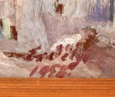 Erdélyi jelzéssel: Városrészlet, 1958. Olaj, farost, fakeretben. 18x23,5 cm