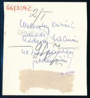 1966 "Maleczky Oszkárt üdvözli Nádasdy Kálmán 40 éves operaházi jubileumán", sajtófotó, a ...