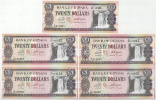 Guyana DN (2018) 20$ (10x) sorszámkövetők "C/65 110981-C/65 110990" T:UNC  Guyana ND (2018) 20 Dollars (10x) consecutive serials "C/65 110981-C/65 110990" C:UNC  Krause P#30