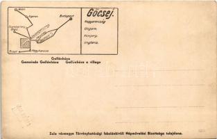 Gellénháza (Zala), utca. Hátoldalon Göcsej térkép. Serényi Fotó