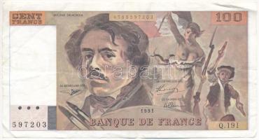 Franciaország 1991. 100Fr T:F  France 1991. 100 Francs C:F Krause P#152