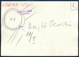 1961 Rejtő Ildikó olimpiai bajnok vívó, sajtófotó, a hátoldalon feliratozott, pecséttel jelzett, 18x...