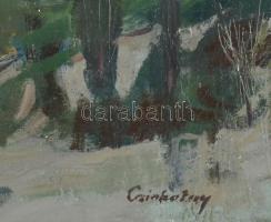 Czinkotay Frigyes (1932-2018): Őszi Balaton. Olaj, fa, jelzett, hátoldalán a művész autográf felirat...