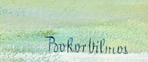 Bokor Vilmos (1897-1984): Balatoni vitorlások. Akvarell, papír, jelzett, üvegezett fakeretben, 26x36...