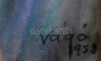 Vágó jelzéssel: Portré, 1958. Pasztell, papír. Dekoratív, üvegezett, kissé sérült fakeretben, 49,5x3...