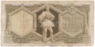 Görögország DN (1947) 1000D vízjeles változat T:VG
Greece ND (1947) 1000 Drachmai watermark issue C...