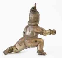 Bal Krishna figura, 12 cm Ezüstözött fém