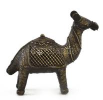 Bronz teve figura. Észak-Afrika, XX. sz. áttört. m: 10 cm