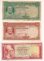 Görögország 1939. 50D + 1941. 50D + 1955. 100D T:F Greece 1939. 50 Drachmai + 1941. 50 Drachmai + 1955. 100 Drachmai C:F