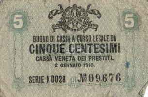 Olaszország/Velence/osztrák-magyar megszállás 1918. 5c, 10c, 50c, 1L, 2L T:II/III,III