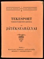 A tekesport versenyrendtartása és játékszabályai. Bp., 1939, Magyar Tekéző Szövetség. Kiadói papírkötés, kopottas állapotban.
