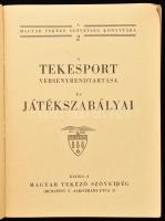 A tekesport versenyrendtartása és játékszabályai. Bp., 1939, Magyar Tekéző Szövetség. Kiadói papírkö...