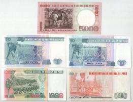 Peru 1985. 5000S + 1986. 10I + 50I + 1987. 10I + 1988. 1000I T:AU
Peru 1985. 5000 Soles + 1986. 10 ...
