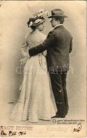 1902 O, zarte Sehnsucht, süsses Hoffen, Der ersten Liebe goldne Zeit / Szerelmes pár / couple in love (EK)