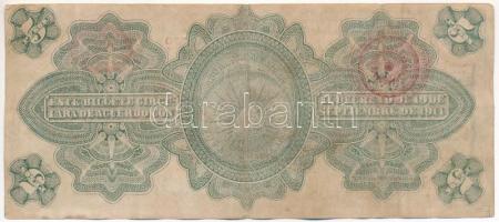 Mexikó / Gobiernói Ideiglenes Kormány / Mexikóváros 1914. 5P piros "REVALIDADO" felülbélye...