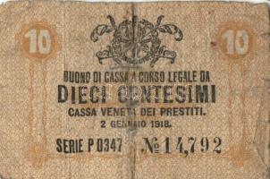 Olaszország/Velence/osztrák-magyar megszállás 1918. 5c, 10c, 1L, 2L T:II/III,III