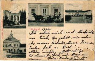 1900 Sepsikőröspatak, Kőröspatak, Valea Crisului; Kálnoky kastély lovas hintóval, Gróf Kálnoky Félix, Ludmilla Imre és Pál intézet / castle, horse cart, institute (ragasztónyomok / gluemarks)