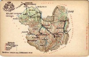 Szilágy vármegye térképe. Kiadja Károlyi Gy. / Map of Szilágy (Salaj) county (szakadások / tears)