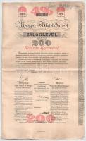 Budapest 1902-1913. "Magyar Földhitel Intézet" 4% záloglevele 200K-ról + 2000K-ról + 10.000K-ról, szelvényekkel, szárazpecséttel, bélyegzésekkel T:XF-F