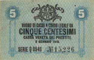 Olaszország/Velence/osztrák-magyar megszállás 1918. 5c, 1L T:II,III