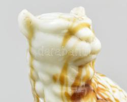 Tigris figura, kézzel készített, anyagában színezett, kis öntési hibákkal. 13 cm