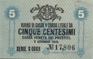 Olaszország/Velence/osztrák-magyar megszállás 1918. 5c (2x), 10c T:I,I-