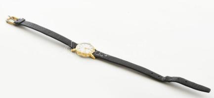 Marvin kvarc karóra, bőr szíjjal, működik, d: 1,7 cm, enyhén kopottas, karcos állapotban