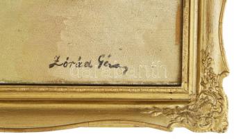 Zórád Géza (1896-1959): hírmondók. Olaj, vászon, jelzett. Dekoratív fakeretben. 55x68 cm