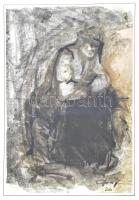 Olvashatatlan jelzéssel: Bányász, 2010. Pác, papír, jelzett, üvegezett fakeretben, 20,5x14 cm