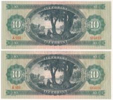 1962. 10Ft (2x) sorszámkövetők "A 958 185923 - A 958 185924" T:UNC
Adamo F6