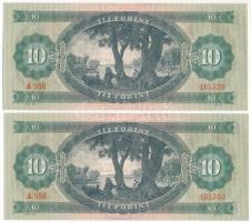1962. 10Ft (2x) sorszámkövetők "A 958 185339 - A 958 185340" T:UNC
Adamo F6