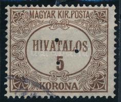 1921 Hivatalos 5K eltolódott középrésszel, hármas lyukasztással