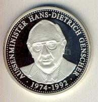 Németország 1993. "Hans-Dietrich Genscher külügyminiszter" Ag 15g emlékérem T:PP