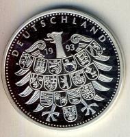 Németország 1993. "Hans-Dietrich Genscher külügyminiszter" Ag 15g emlékérem T:PP