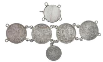 Orosz Birodalom karkötő darab 5-15k Ag érmékből (6db érme) T:vegyes