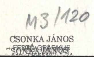 Csonka János (1947-2008), 3 db mű: Vízparti tájak és hajók. Akvarell, papír, mindegyik jelzett, pasz...