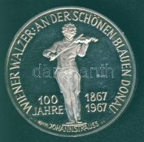 NSZK 1967. "Johann Strauss" Ag 15,2g emlékérem T:PP