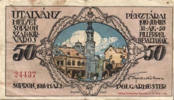 Sopron 1918. 10f, 50f T:III,III/IV