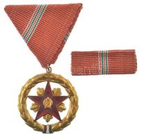 1954. &quot;Kiváló Szolgálatért Érdemérem&quot; zománcozott aranyozott kitüntetés eredeti, Rákosi-címeres dísztokban T:AU Hungary 1954. &quot;Medal of Merit for Excellent Service&quot; enamelled gilt decoration on ribon in original case with &quot;Rákosi&quot; coat of arms C:AU