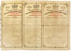 1911. Budapest "Magyar Jelzálog-Hitelbank" 4%-os Záloglevele 500Fr-ról szelvényekkel, bélyegzéssel, szárazpecséttel, lyukasztással érvénytelenítve (3x) T:F ragasztva, szakadások