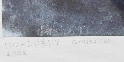 Guti Emese (1932-): Holdfény. Akvarell, gouache, papír, jelzett. Kiállítva: Kassák Könyvtár, Bp., 20...