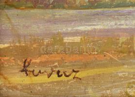 Kurucz jelzéssel: Táj. Olaj, farost. Dekoratív fakeretben. 45x66 cm