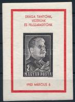 1953 Sztálin vágott blokk gépi nyomású (50.000)