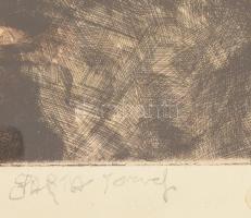 Olvashatatlan jelzéssel: Csendélet. Színezett rézkarc, papír, foltos. Üvegezett fakeretben. 38x29 cm