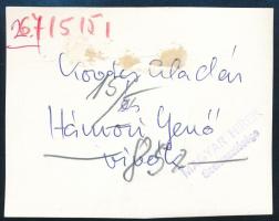 1967 Kovács Aladár és Hámori Jenő vívók, sajtófotó, a hátoldalon feliratozott, pecséttel jelzett, kö...