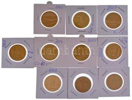 Lengyelország 2001-2009. 2Zl Cu-Zn-Al forgalmi emlékérmék, vegyes témákban (10xklf) T:AU,XF Poland 2...