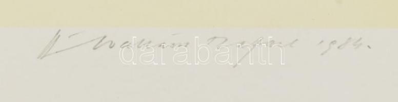 Ábrahám Rafael (1929-2014): Orrszarvúk tánca. Szitanyomat, papír, jelzett, számozott (31/100), 33×49...