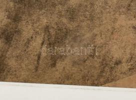 Olvashatatlan jelzéssel: Portré. Szén, papír, paszpartuban, 36,5x30 cm